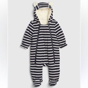 GAP Brannen Striped Cotton Sherpa Footed One Piece